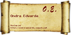 Ondra Edvarda névjegykártya